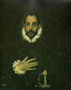 El Greco, man with his hand on his breast